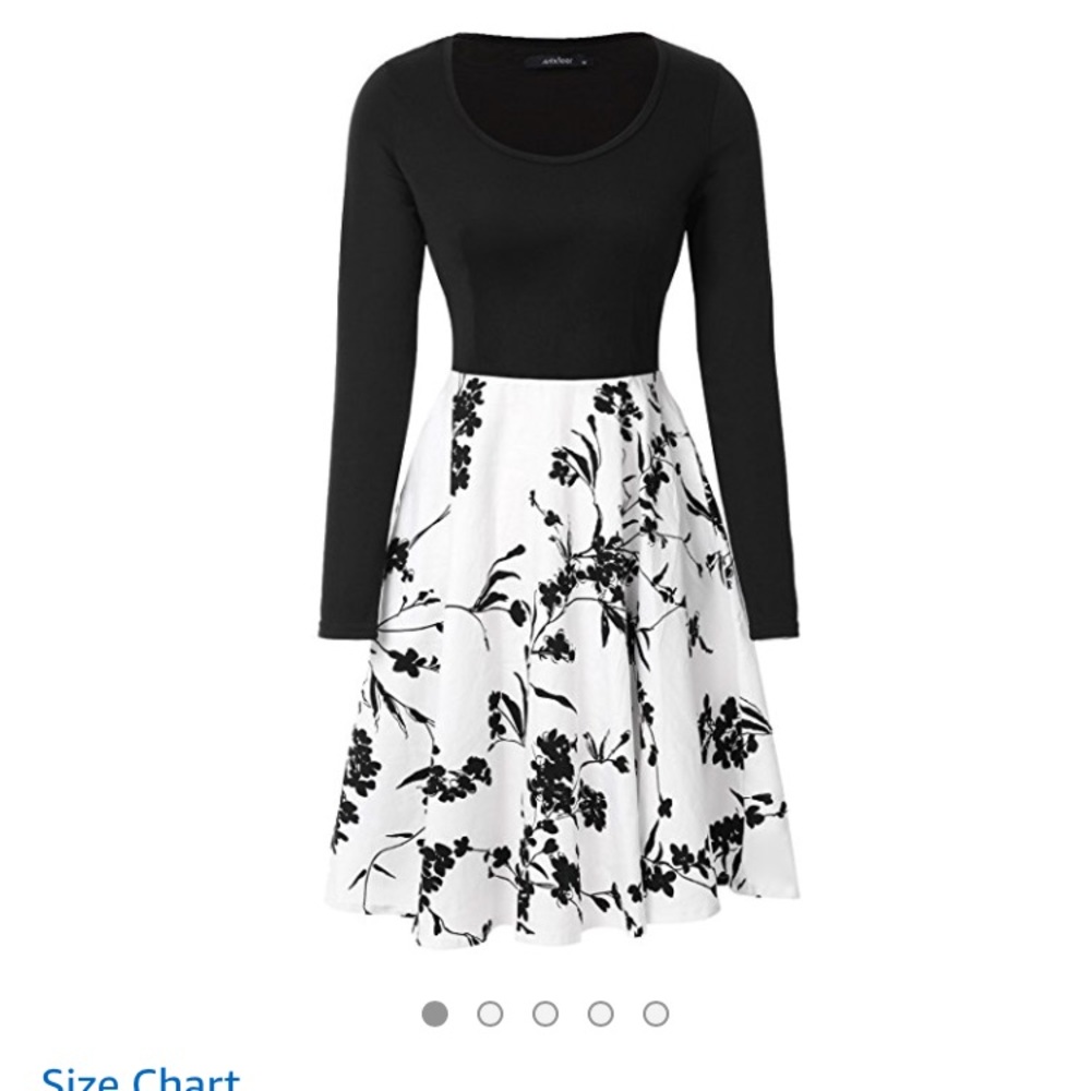 Black and white floral dress